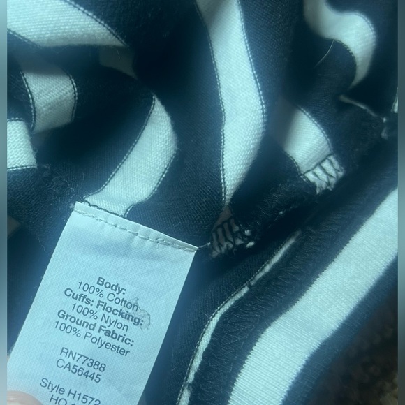 J.Crew Women's Black & White Striped Blouse with Polka Dot Tulle Cuffs,Sixe XS - Picture 9 of 9